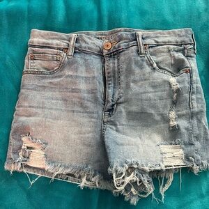 American Eagle Outfitters Light Blue Distressed Jean Shorts